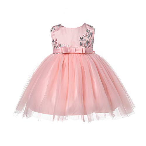 Cinda Baby Mädchen Bestickt Blumen Partykleid Rosa 62-68 von Cinda