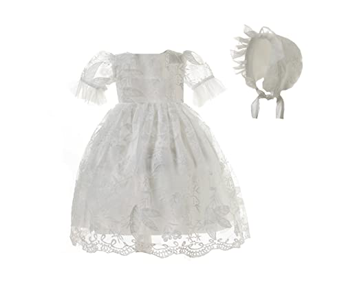 Cinda Baby Mädchen Spitze Taufkleid und Mütze Elfenbein 62-68 von Cinda