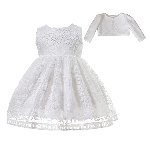 Cinda Baby Mädchen floral Spitze Taufkleid Elfenbein mit Jacke 62-68 von Cinda