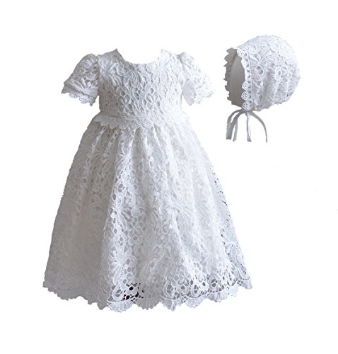 Cinda Baby Spitze Taufkleid mit Mütze Elfenbein 62-68 von Cinda