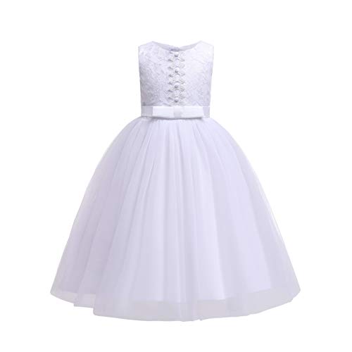 Cinda Elfenbein Spitze Brautjungfer Kleid Blumenmädchen Kleid 9-10 Jahre von Cinda