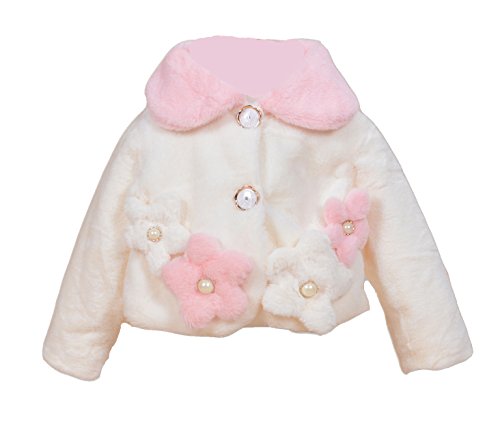 Cinda Mädchen Langarm Pelzmantel/Bolero Elfenbein 104-110 von Cinda