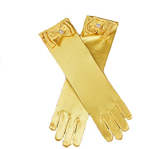 Cinda Mädchen-heilige Kommunion-Blumen-Mädchen-Handschuhe in 11 Farben 4-8 Jahre Gelb 4-8 Jahre von Cinda