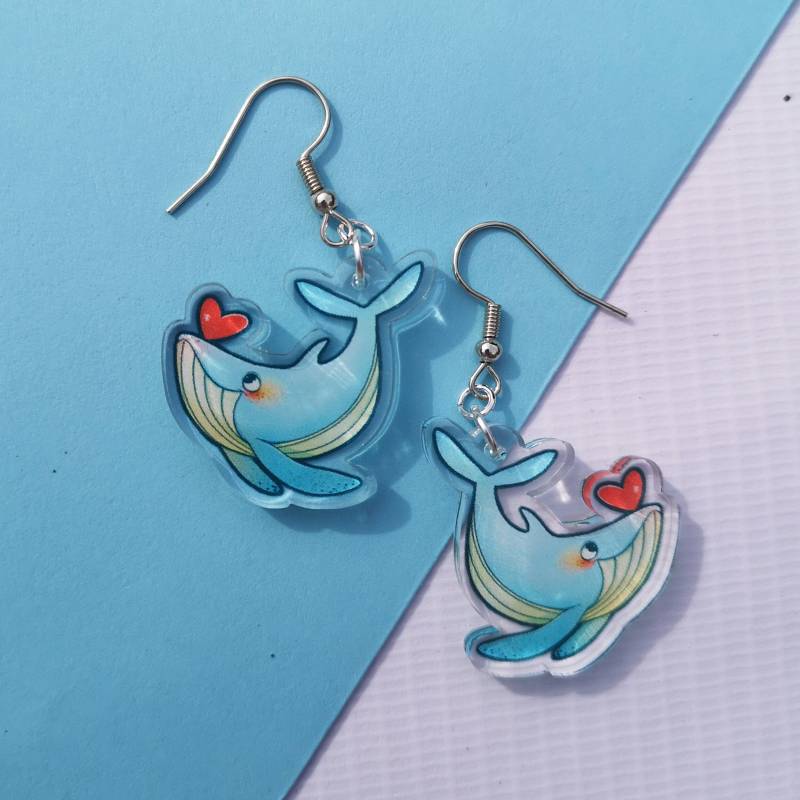 Buckelwal Acryl Charm Ohrringe Buckelwal Acryl Charm Ohrringe von Cindacry