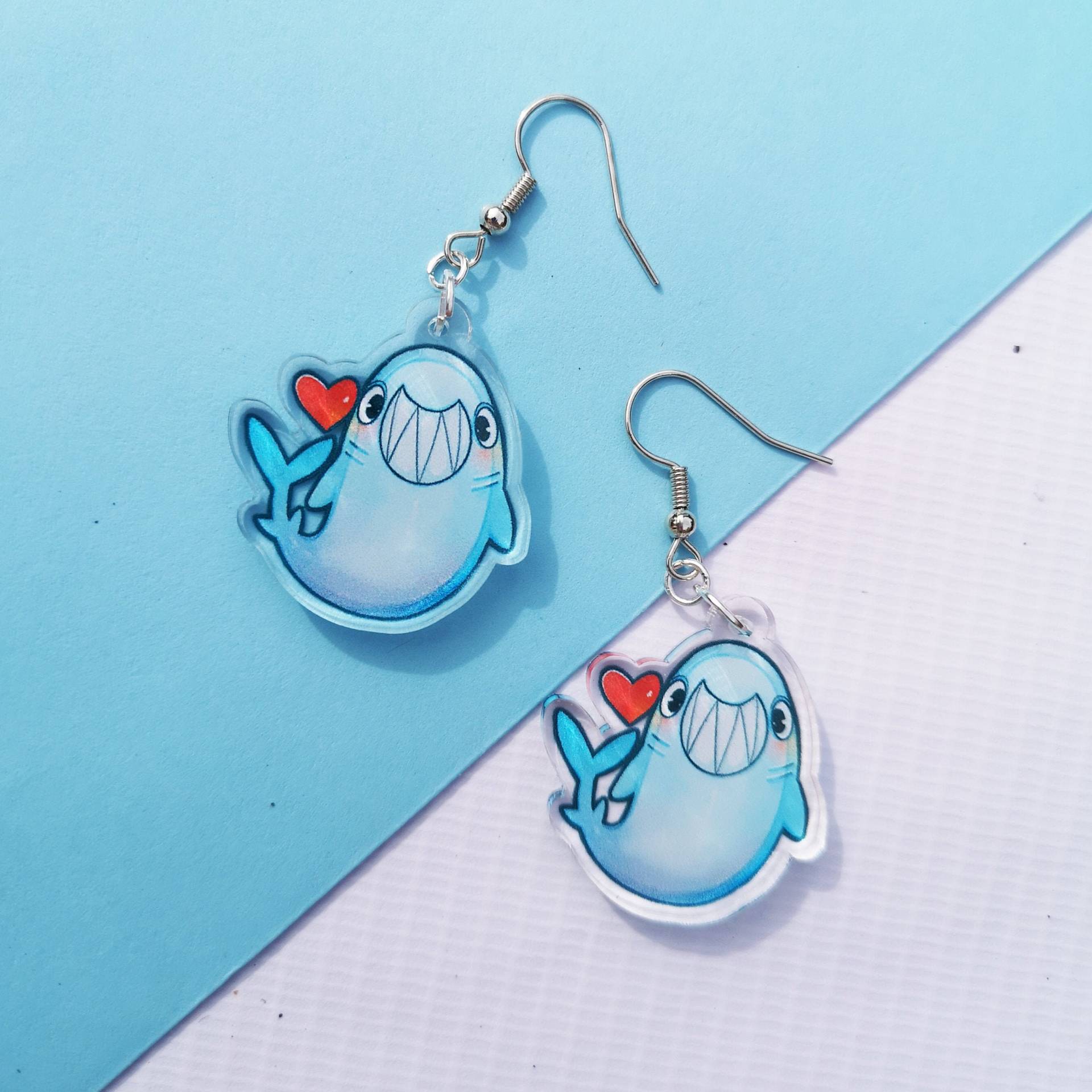 Weißer Hai Acryl Charm Ohrringe Weißer Hai Acryl Charm Ohrringe von Cindacry