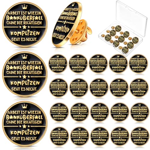 Cindeer 24 Stück Team Geschenk Dankeschön Kollegen Arbeit Ist Wie Ein Banküberfall Mitarbeiter Pins 3/4 Zoll Inspirierend Anstecknadel Kleine Mitarbeiter Geschenk für Frauen Männer von Cindeer