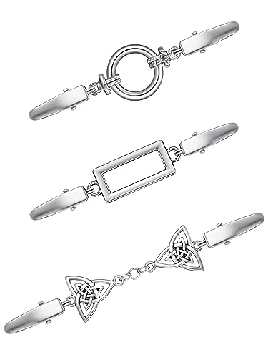 Cindeer 3 Stück Cardigan Clips Vintage Kleider Spangen Silber Blusen klammer Waist Clip Verschluss Strickjacke Halter Schal Pullover Broschen für Kleidung Retro Elegante Jacke Charme (Klassisch Stil) von Cindeer