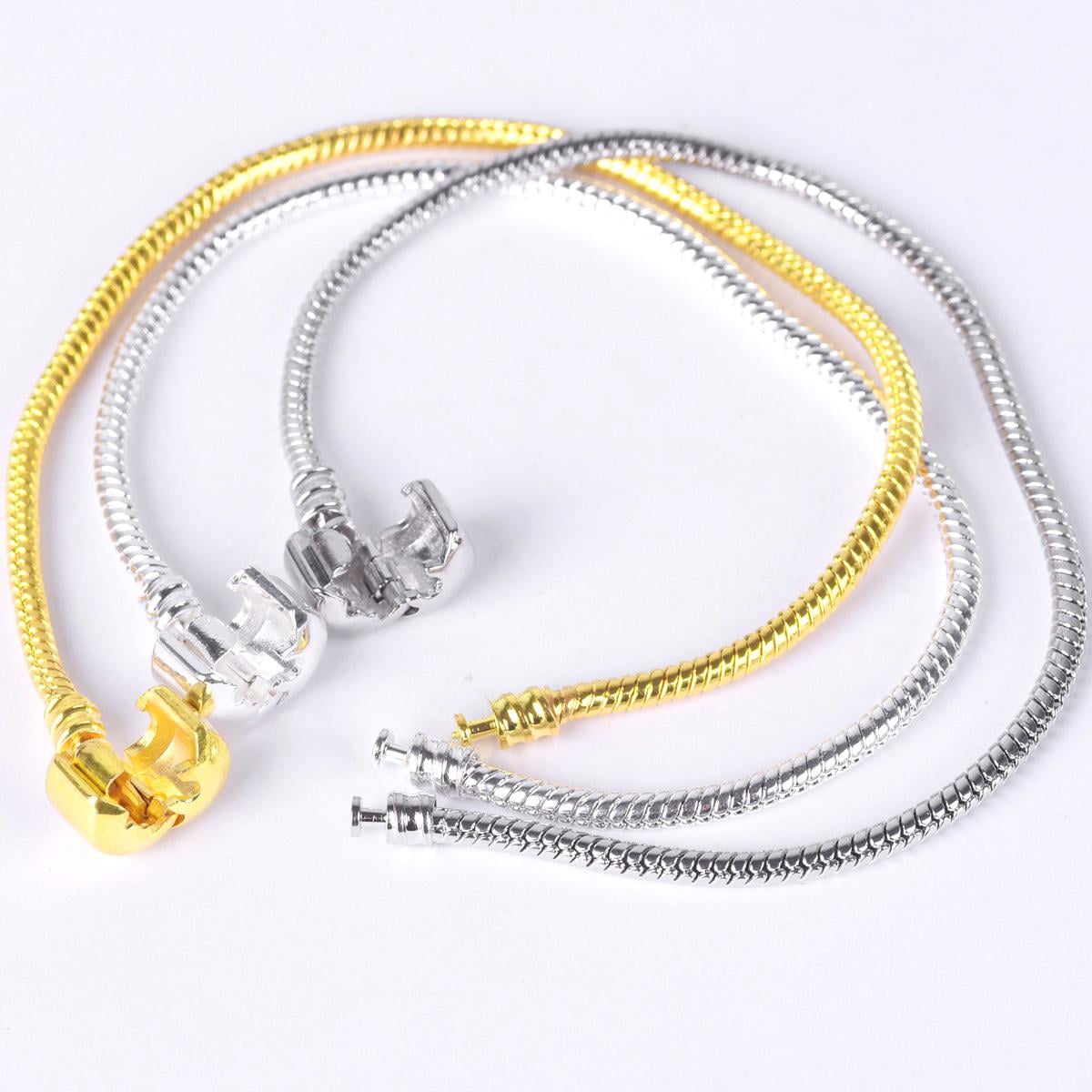 5 Stück Silber/Gold Platin 19 cm Schlangenkette Box Verschluss Armband Fit European Charms Beads Für Schmuckherstellung Diy 5 Stück Silber/Gold Platin 19 cm Schlangenkette Box Verschluss Armband Fit European Charms Beads Für Schmuckherstellung Diy von Cinderellaroom
