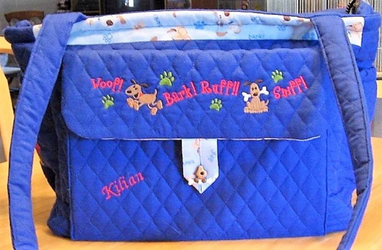 Windeltasche Mit Welpen Personalisierte Bestickt Windeltasche Mit Welpen Personalisierte Bestickt von Cindew