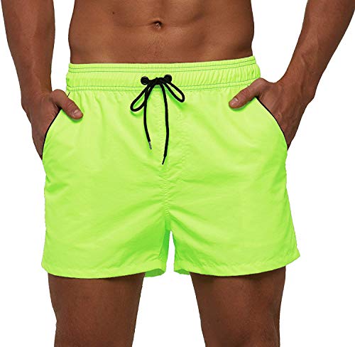 Cindeyar Badeshorts Herren Kurze Badehose Schnelltrocknend Männer Sommer Swimming Strandshorts mit Verstellbarem Tunnelzug(Grün,S) von Cindeyar