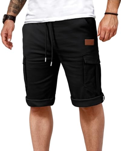 Cindeyar Kurze Hosen Herren Shorts Herren Bermuda Shorts Herren Cargo Shorts Sport Sommer Freizeithose Verstellbarer Länge von Cindeyar