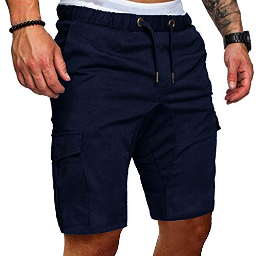 Cindeyar Herren Shorts Sommer Chino Jeans Kurze Hosen Stretch Jogger Cargo Shorts Slim-Fit (2XL, 175Dunkelblau) von Cindeyar