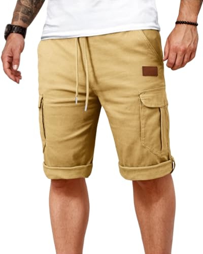 Cindeyar Kurze Hosen Herren Shorts Herren Bermuda Shorts Herren Cargo Shorts Sport Sommer Freizeithose Verstellbarer Länge von Cindeyar