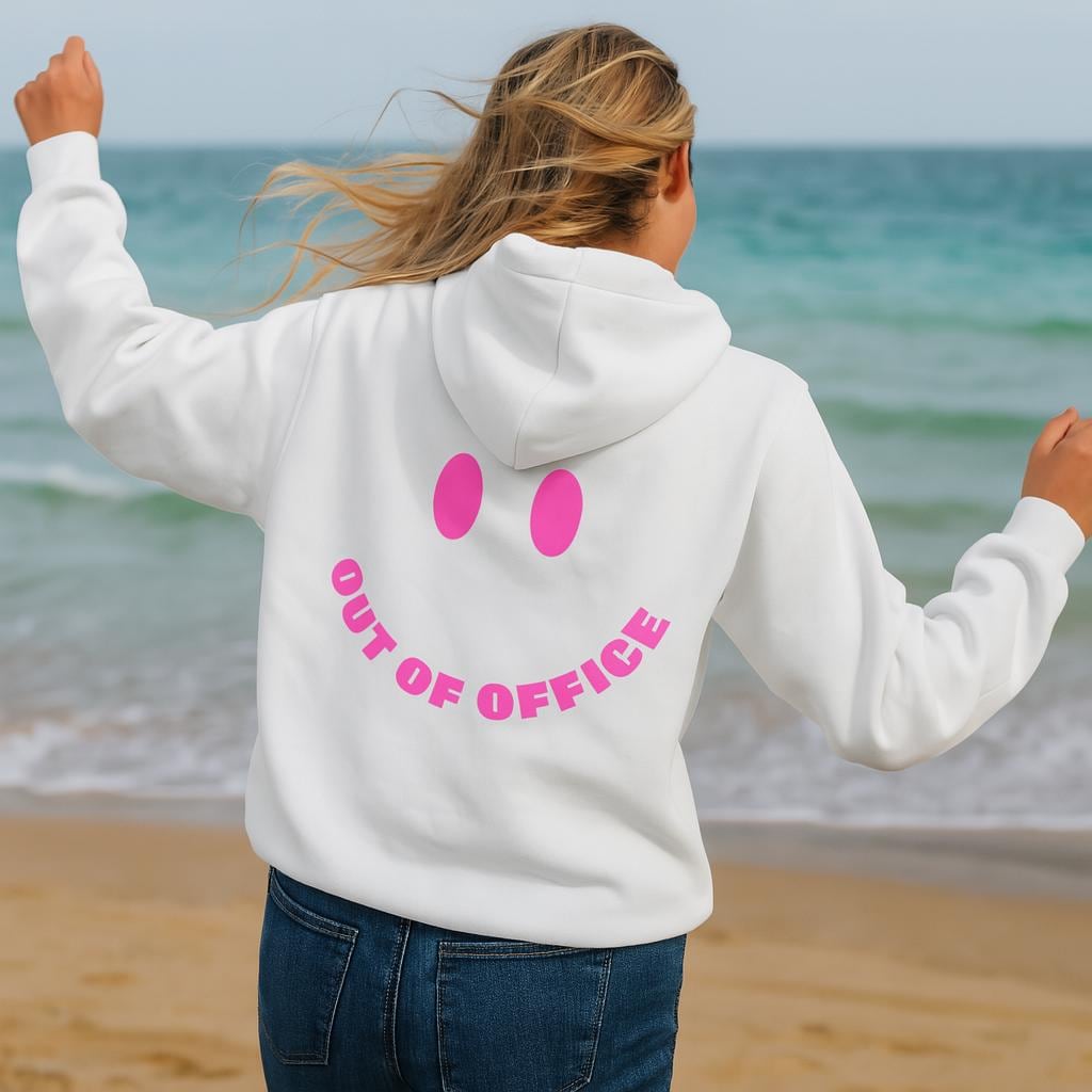 Out Of Office Hoodie, Trendiges Sweatshirt, Freizeit Smiley Pullover, Hoodie Mit Smiley, Geschenk Für Sie, Team Kollegin von CindrellaVibes