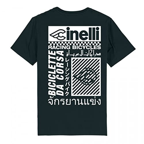 Cinelli Unisex Racing Fahrräder T-Shirt, Schwarz, XL von Cinelli