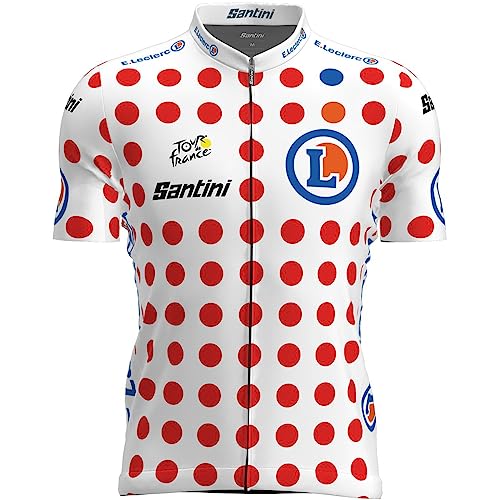 Santini GPM Polka Dot Kurzarm Trikot Replica weiß/rot von Cinelli