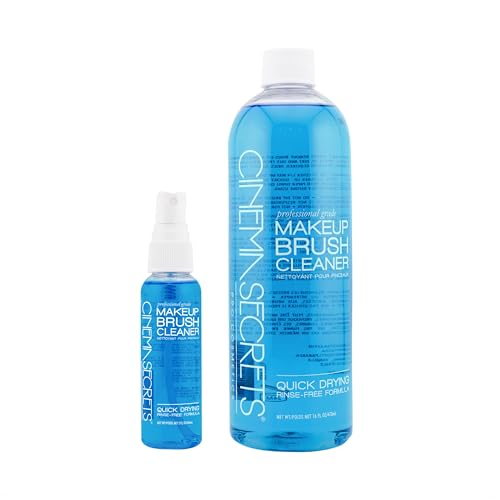 Cinema Secrets Original Blue Vanilla Make-up-Pinsel-Reinigungslösung & Spray-Kombination – professioneller Reiniger für Make-up-Pinsel – schnell trocknend und spülfrei – entfernt Make-up (473 ml & 59 von Cinema Secrets