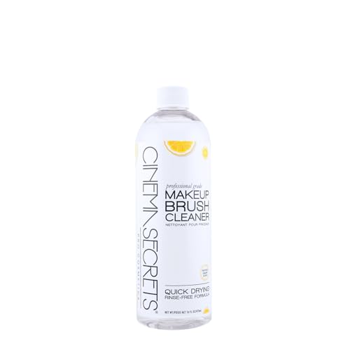 Cinema Secrets Original Make-up-Pinsel-Reinigungslösung, professioneller Reiniger für Make-up-Pinsel, schnell trocknend, spülfreie Formel, entfernt hartnäckiges, wasserfestes Make-up, Zitrone (946.4 von Cinema Secrets
