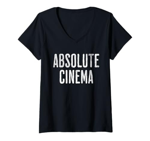 Damen Absolute Kino-Reaktion T-Shirt mit V-Ausschnitt Damen Absolute Kino-Reaktion T-Shirt mit V-Ausschnitt von CinemaVibe