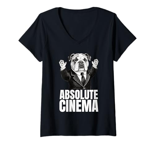 Damen Absolute Kino-Reaktion T-Shirt mit V-Ausschnitt Damen Absolute Kino-Reaktion T-Shirt mit V-Ausschnitt von CinemaVibe