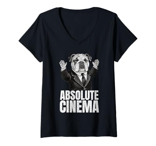 Damen Absolute Kino-Reaktion T-Shirt mit V-Ausschnitt Damen Absolute Kino-Reaktion T-Shirt mit V-Ausschnitt von CinemaVibe
