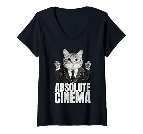 Damen Absolute Kino-Reaktion T-Shirt mit V-Ausschnitt Damen Absolute Kino-Reaktion T-Shirt mit V-Ausschnitt von CinemaVibe
