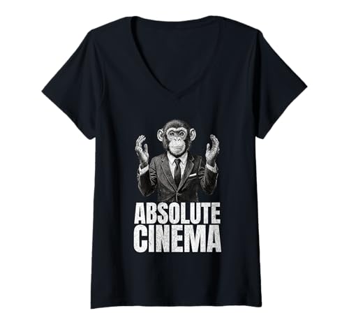 Damen Absolute Kino-Reaktion T-Shirt mit V-Ausschnitt Damen Absolute Kino-Reaktion T-Shirt mit V-Ausschnitt von CinemaVibe