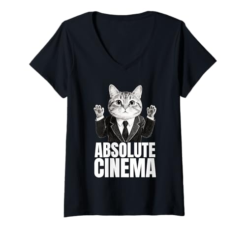 Damen Absolute Kino-Reaktion T-Shirt mit V-Ausschnitt Damen Absolute Kino-Reaktion T-Shirt mit V-Ausschnitt von CinemaVibe
