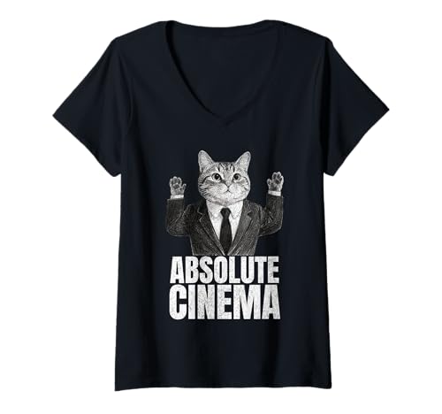Damen Absolute Kino-Reaktion T-Shirt mit V-Ausschnitt Damen Absolute Kino-Reaktion T-Shirt mit V-Ausschnitt von CinemaVibe