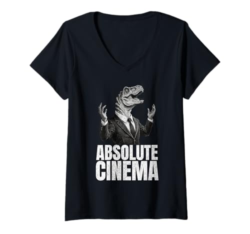 Damen Absolute Kino-Reaktion T-Shirt mit V-Ausschnitt Damen Absolute Kino-Reaktion T-Shirt mit V-Ausschnitt von CinemaVibe