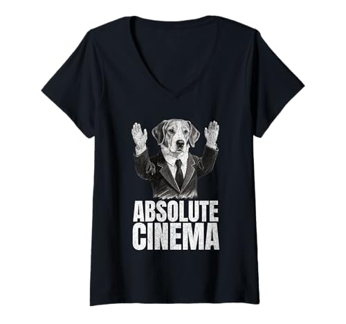 Damen Absolute Kino-Reaktion T-Shirt mit V-Ausschnitt Damen Absolute Kino-Reaktion T-Shirt mit V-Ausschnitt von CinemaVibe