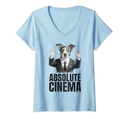 Damen Absolute Kino-Reaktion T-Shirt mit V-Ausschnitt Damen Absolute Kino-Reaktion T-Shirt mit V-Ausschnitt von CinemaVibe