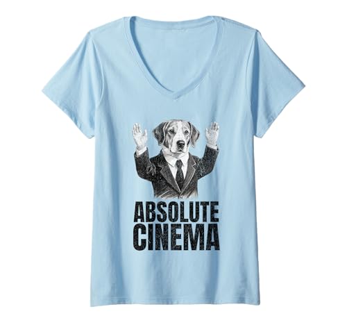 Damen Absolute Kino-Reaktion T-Shirt mit V-Ausschnitt Damen Absolute Kino-Reaktion T-Shirt mit V-Ausschnitt von CinemaVibe