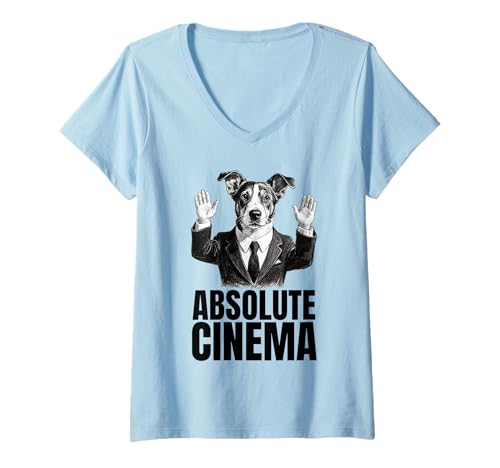 Damen Absolute Kino-Reaktion T-Shirt mit V-Ausschnitt Damen Absolute Kino-Reaktion T-Shirt mit V-Ausschnitt von CinemaVibe