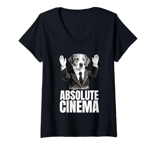 Damen Absolute Kino-Reaktion T-Shirt mit V-Ausschnitt Damen Absolute Kino-Reaktion T-Shirt mit V-Ausschnitt von CinemaVibe