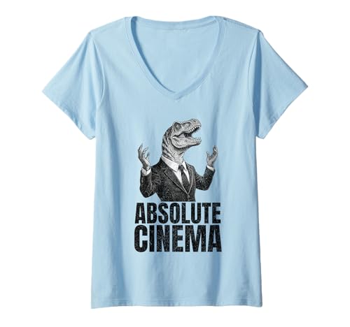 Damen Absolute Kino-Reaktion T-Shirt mit V-Ausschnitt Damen Absolute Kino-Reaktion T-Shirt mit V-Ausschnitt von CinemaVibe