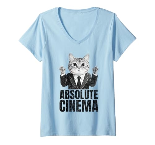 Damen Absolute Kino-Reaktion T-Shirt mit V-Ausschnitt Damen Absolute Kino-Reaktion T-Shirt mit V-Ausschnitt von CinemaVibe