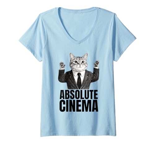 Damen Absolute Kino-Reaktion T-Shirt mit V-Ausschnitt Damen Absolute Kino-Reaktion T-Shirt mit V-Ausschnitt von CinemaVibe