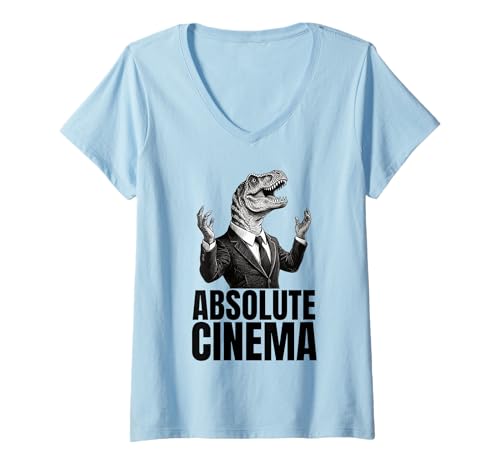 Damen Absolute Kino-Reaktion T-Shirt mit V-Ausschnitt Damen Absolute Kino-Reaktion T-Shirt mit V-Ausschnitt von CinemaVibe