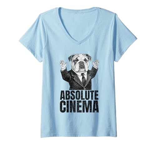 Damen Absolute Kino-Reaktion T-Shirt mit V-Ausschnitt Damen Absolute Kino-Reaktion T-Shirt mit V-Ausschnitt von CinemaVibe