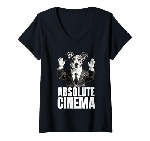 Damen Absolute Kino-Reaktion T-Shirt mit V-Ausschnitt Damen Absolute Kino-Reaktion T-Shirt mit V-Ausschnitt von CinemaVibe