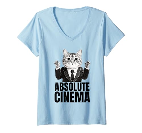 Damen Absolute Kino-Reaktion T-Shirt mit V-Ausschnitt Damen Absolute Kino-Reaktion T-Shirt mit V-Ausschnitt von CinemaVibe