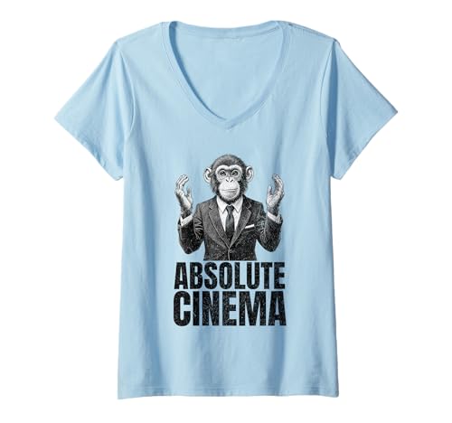 Damen Absolute Kino-Reaktion T-Shirt mit V-Ausschnitt Damen Absolute Kino-Reaktion T-Shirt mit V-Ausschnitt von CinemaVibe