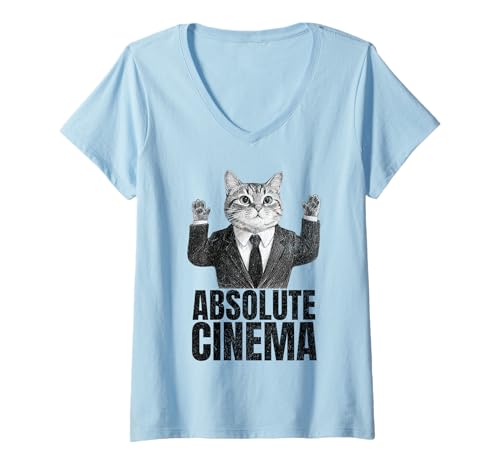 Damen Absolute Kino-Reaktion T-Shirt mit V-Ausschnitt Damen Absolute Kino-Reaktion T-Shirt mit V-Ausschnitt von CinemaVibe