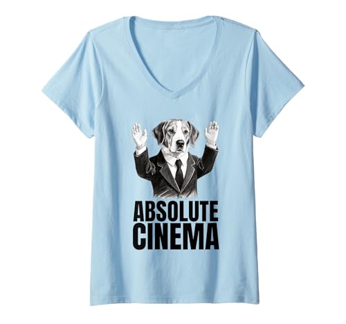 Damen Absolute Kino-Reaktion T-Shirt mit V-Ausschnitt Damen Absolute Kino-Reaktion T-Shirt mit V-Ausschnitt von CinemaVibe