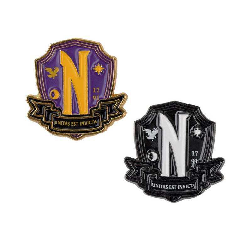Cinereplicas Anstecknadel Wednesday Ansteck-Pins 2er-Pack Nevermore Academy von Cinereplicas