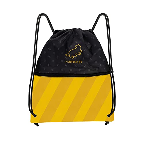 Cinereplicas Harry Potter - Hufflepuff Kordelzug Tasche 39 * 34cm - Offizielle Lizenz von Cinereplicas