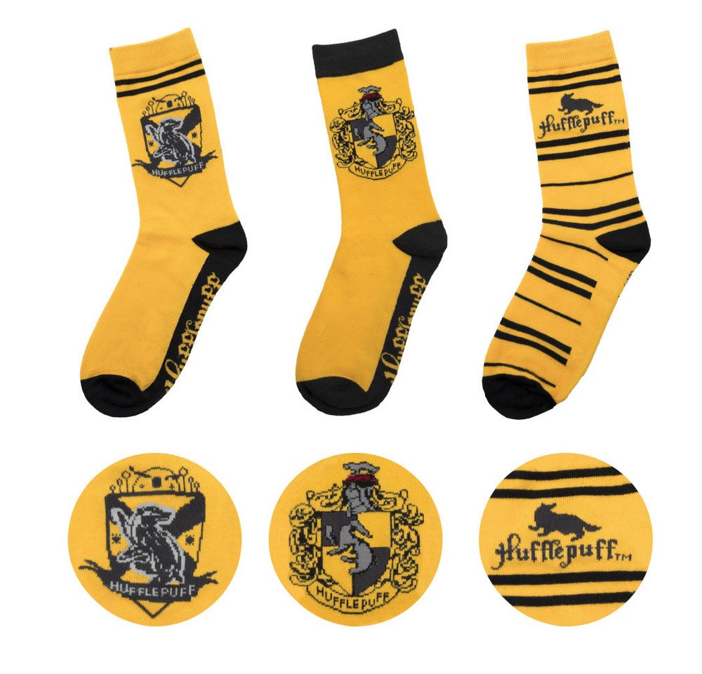 Cinereplicas Socken Harry Potter Socken 3er-Pack Hufflepuff von Cinereplicas