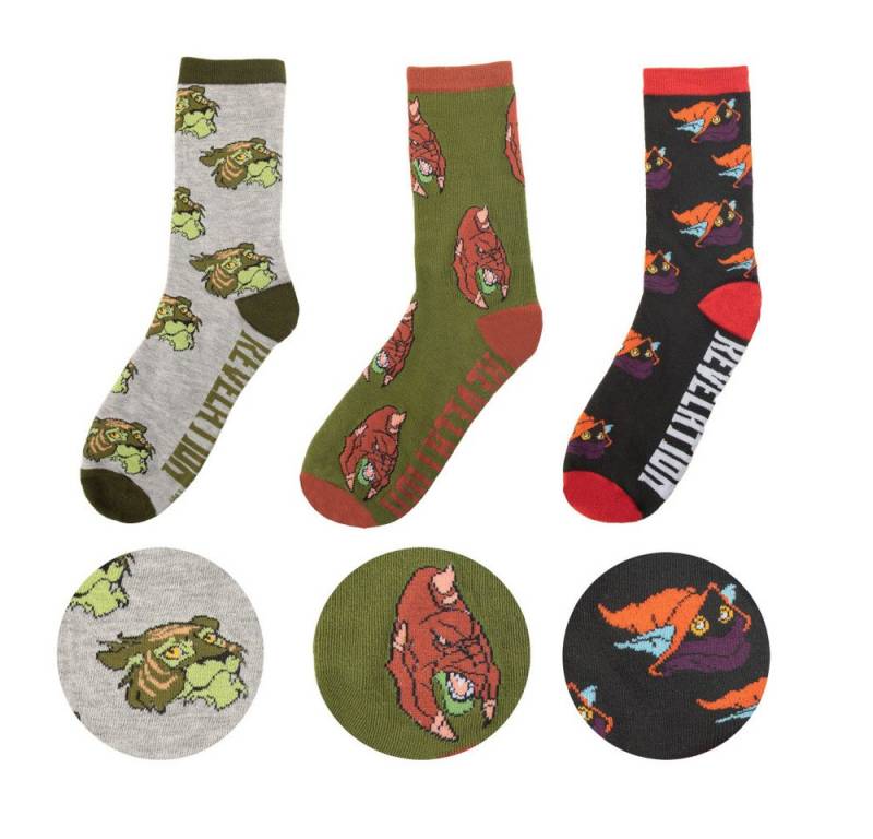Cinereplicas Socken Masters of the Universe - Revelation: Cringer & Battle Cat & Orko Sock von Cinereplicas