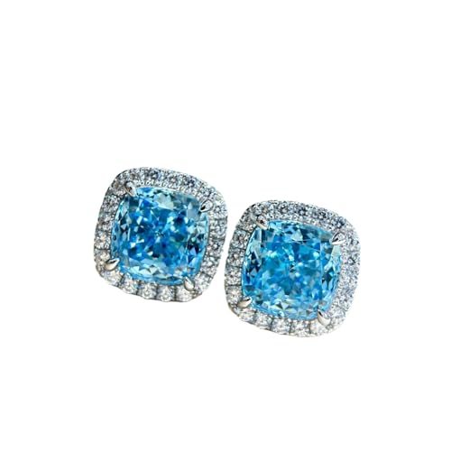 Ohrecker Silber, Hellblau Cubic Zirkonia Ohrringe Ohrstecker Für Frauen Ohrringe Silber 925 Stecker Hellblau Cubic Zirkonia Hypoallergen Stud Ohrecker Silber 925 Herren Für Männer von Cinhaojung